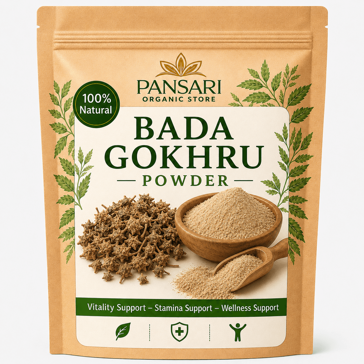 Premium Pure Gokhru Powder: Organic Vitality Source image 1